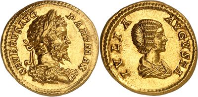 a gold coin with an image of a woman on it