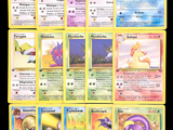the pokemon cards are lined up on a black background