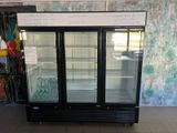 a picture of a refrigerated refrigerator in a store
