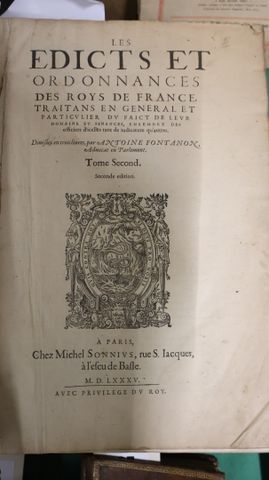 FONTANON Antoine: Les édicts et ordonnances des Roys de France tr...