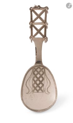 FINLANDE CIRCA 1990 Cuiller en argent 925°/°° de type "Sami"…