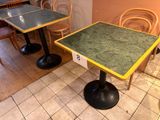a table with a number on it in a restaurant
