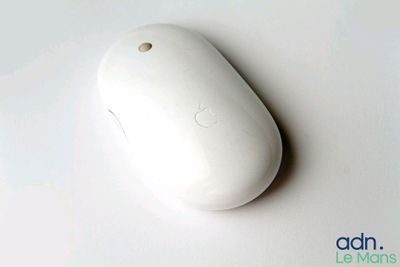 une image représentant une souris blanche sur une surface blanche