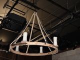 a chandelier hanging from the ceiling of a building