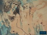 an image of a painting of two nudes and a man