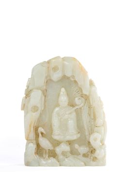 figurine en ivoire sculpté représentant un homme et une femme dans une grotte