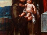 an image of a painting of a man holding a baby