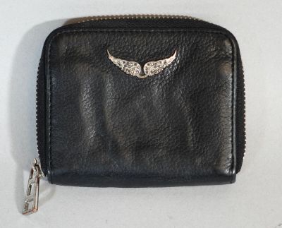 ZADIG & VOLTAIRE Porte-monnaie en cuir noir