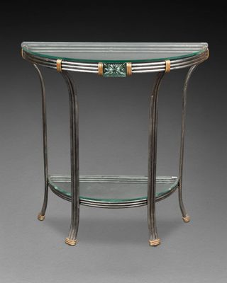 ROCHE BOBOIS. CONSOLE de forme demi-lune