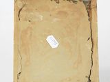 an image of a painting on a easel with a tag on it