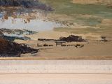 a painting on the wall of a room with a painting on the wall