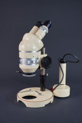 Microscope en métal et fonte laqué blanc Wild Heerbrugg Swit…