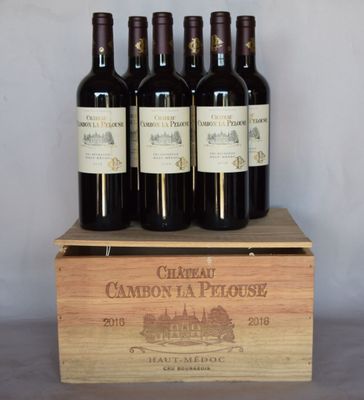 six bouteilles de vin dans un coffret en bois sur une table