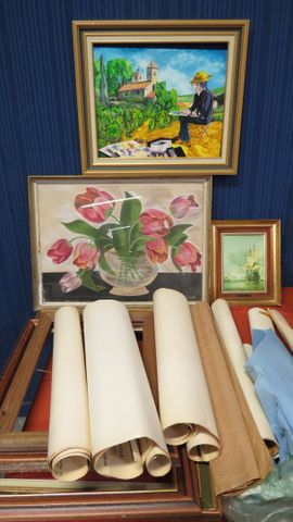 Ensemble de cadres décoratifs et cadres vides, joint posters et p...