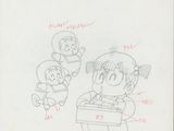 dessin représentant un groupe de personnages de dessins animés assis autour d'une table