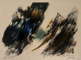 une image représentant une peinture composée de peinture noire et marron sur fond blanc