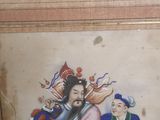 a painting of a man and a woman sitting on a bench