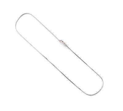 collier plaqué argent avec une longue chaîne et un fermoir