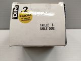 a white box with a yellow label on it