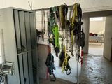 a room that has a bunch of items hanging on the wall