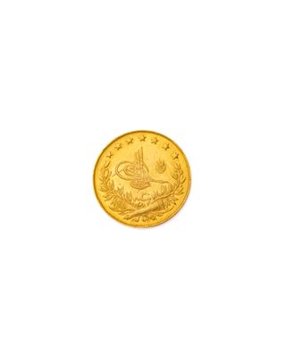 gros plan d'une pièce d'or sur fond blanc