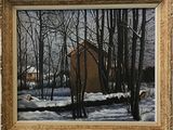 une image représentant un tableau d'une maison dans les bois