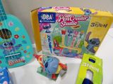 a guitar, toothbrush, toothpaste, toothpaste, toothpaste, toothpaste, toothpaste, toothpaste,