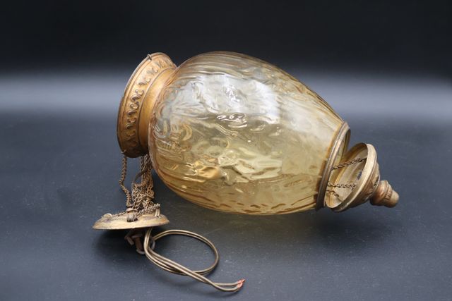 Lanterne en verre jaune