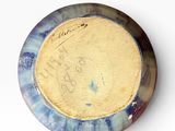a picture of a blue and white plate with a drawing on it