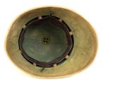 an overhead view of a military helmet on a white background
