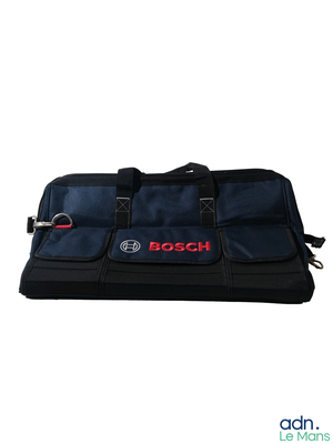 un sac noir orné d'un logo Bosch rouge