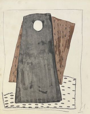 une image représentant un dessin d'un morceau de métal percé d'un trou