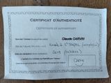 a certificate on a piece of paper on a table