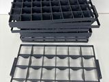 a lot of empty plastic trays sitting on a table