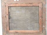 a picture of an old wooden frame with a chalkboard