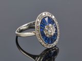 an art deco sapphire and diamond ring
