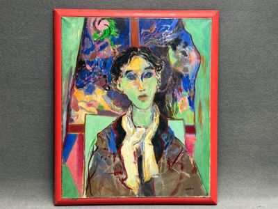 Portrait de femme. huile sur toile, signée en bas à droite.