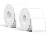 deux rouleaux de papier blanc sont empilés l'un sur l'autre