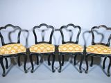 three miniature chairs with yellow and white polka dot upholstered upholstered upholstered upholstered upholstered upholstered upholstered uphol