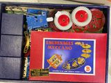 a box with a book and a toy in it