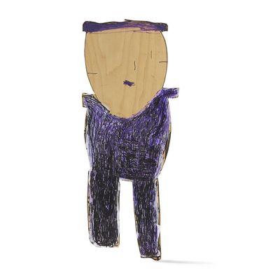 un dessin représentant une personne portant un t-shirt violet