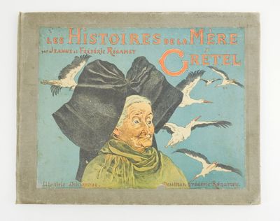 un vieux livre sur lequel figure l'image d'un homme coiffé d'un chapeau, entouré d'oiseaux en vol