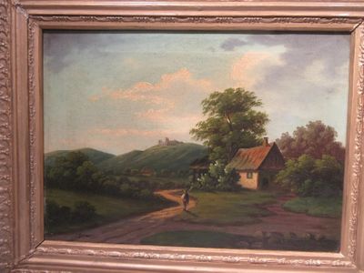95.65 - HUILE SUR TOILE, PAYSAGE ANIME - 34x44 cm 20 - 30 EU…