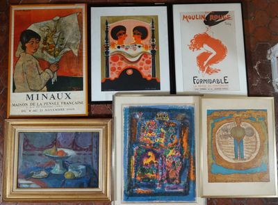 LOT de 7 pièces encadrées comprenant : - Photo 1