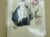 a drawing of a woman holding an umbrella on the wall