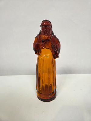 BOUTEILLE, bouteille en verre teinté figurant un moine buvan…