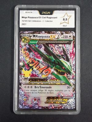 a close up of a card in a plastic case on a table