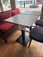 11 tables 2 couverts plateau mélaminé façon métal oxydé pièt…