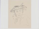 an image of a drawing of a woman in a hat