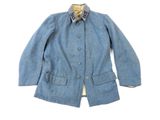 denim jacket with collar and cuffs on a white background
